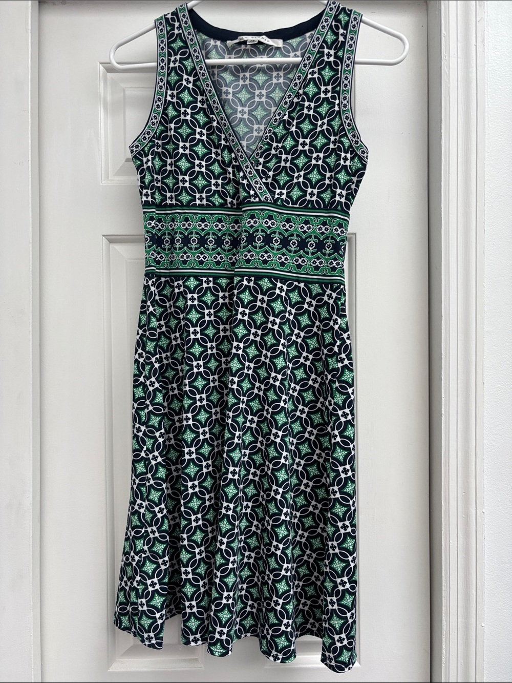Stretchy flared v-neck dress